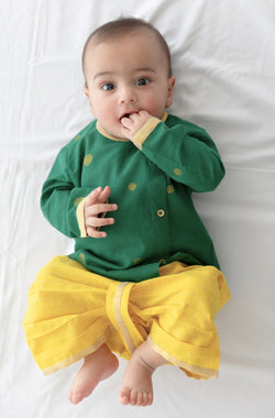 Green Harmony Dhoti Set