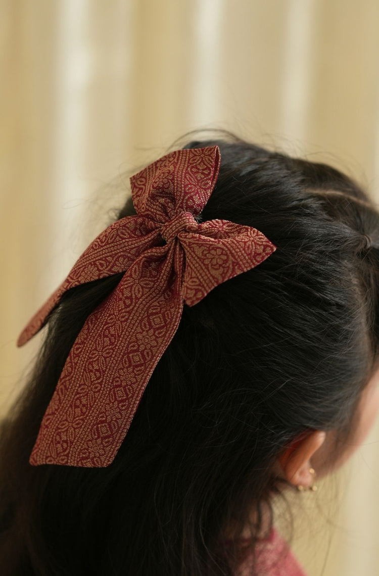 Heer Bow Clip - Maroon