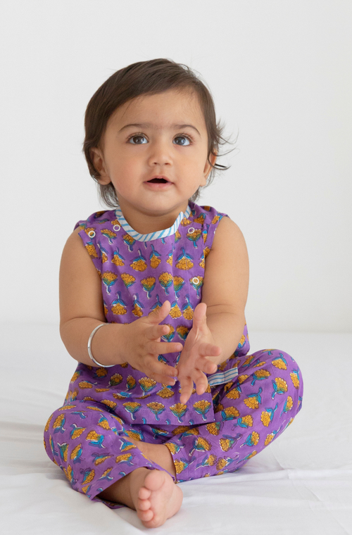 Summer Breeze Jhabla Set - Purple