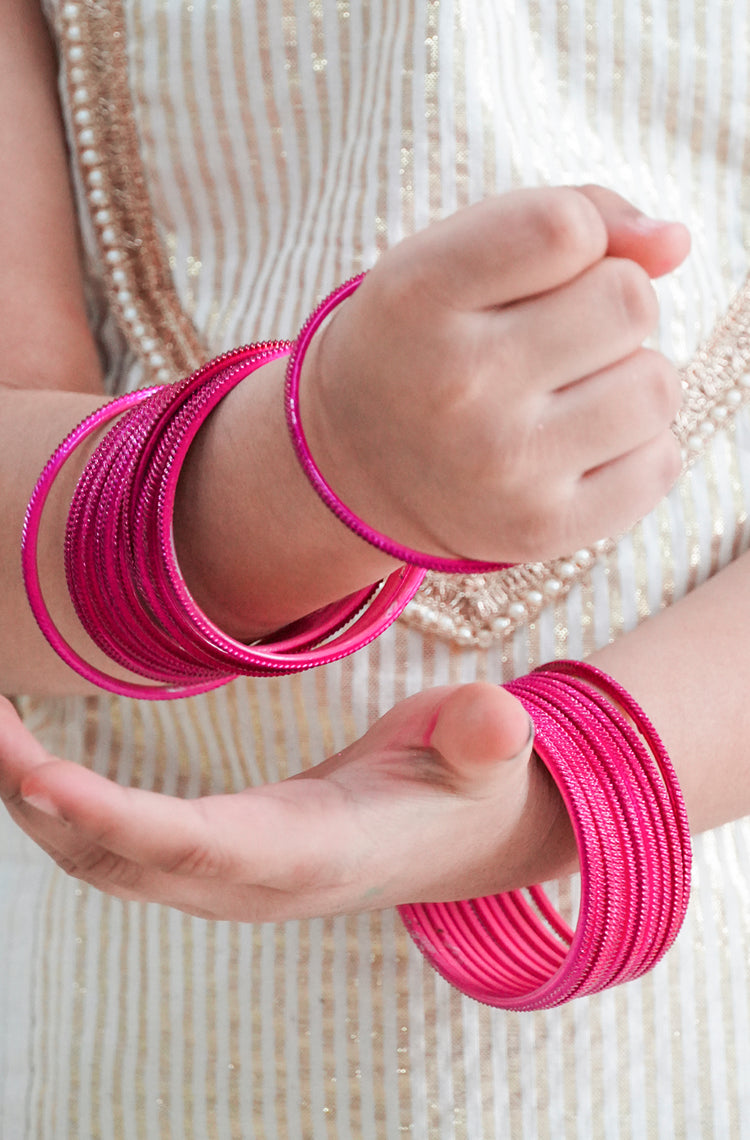 Hot Pink Spark Bangles