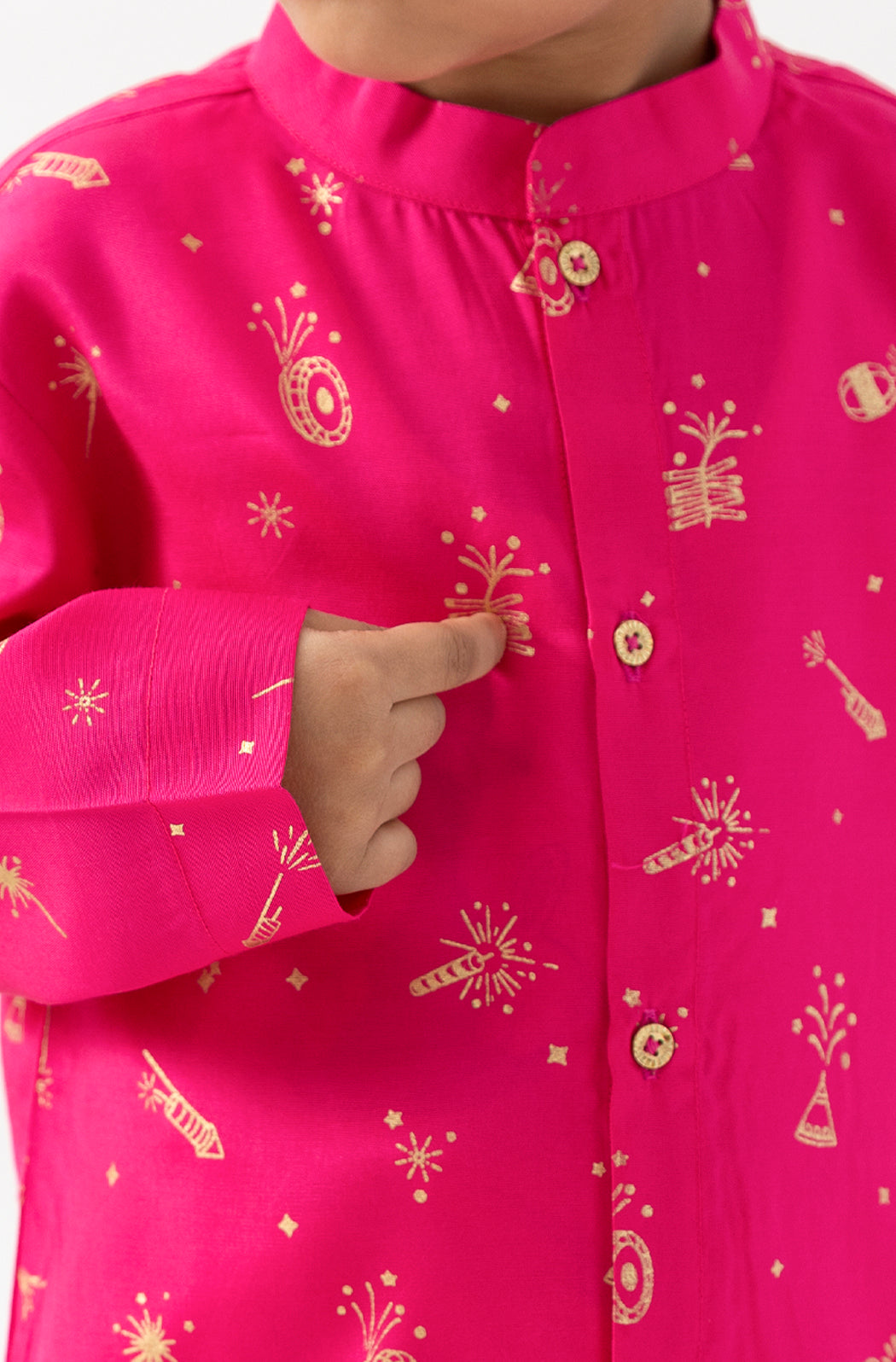 Firecracker Kurta Set Boy - Pink