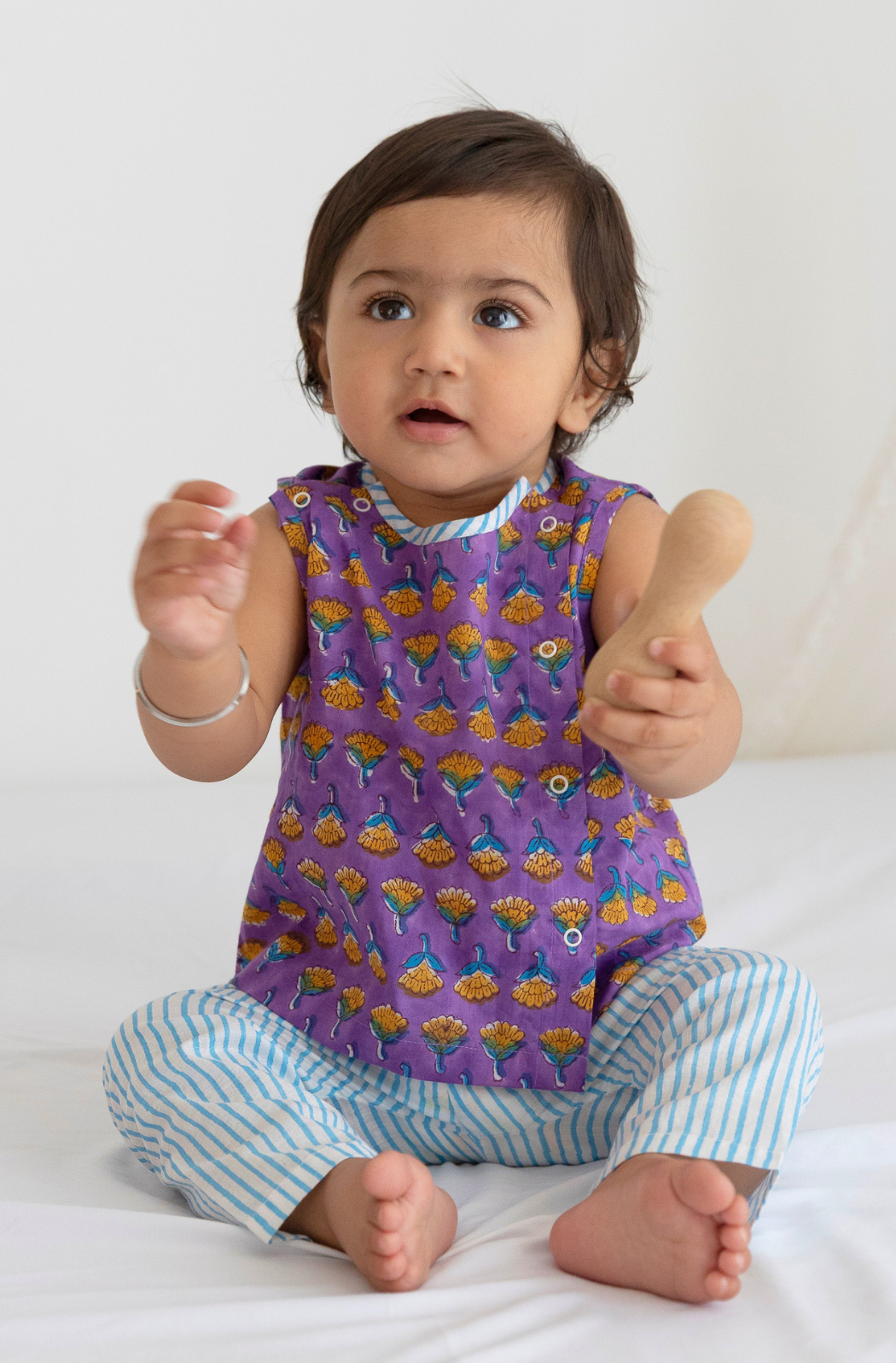 Summer Breeze Jhabla Set - Purple