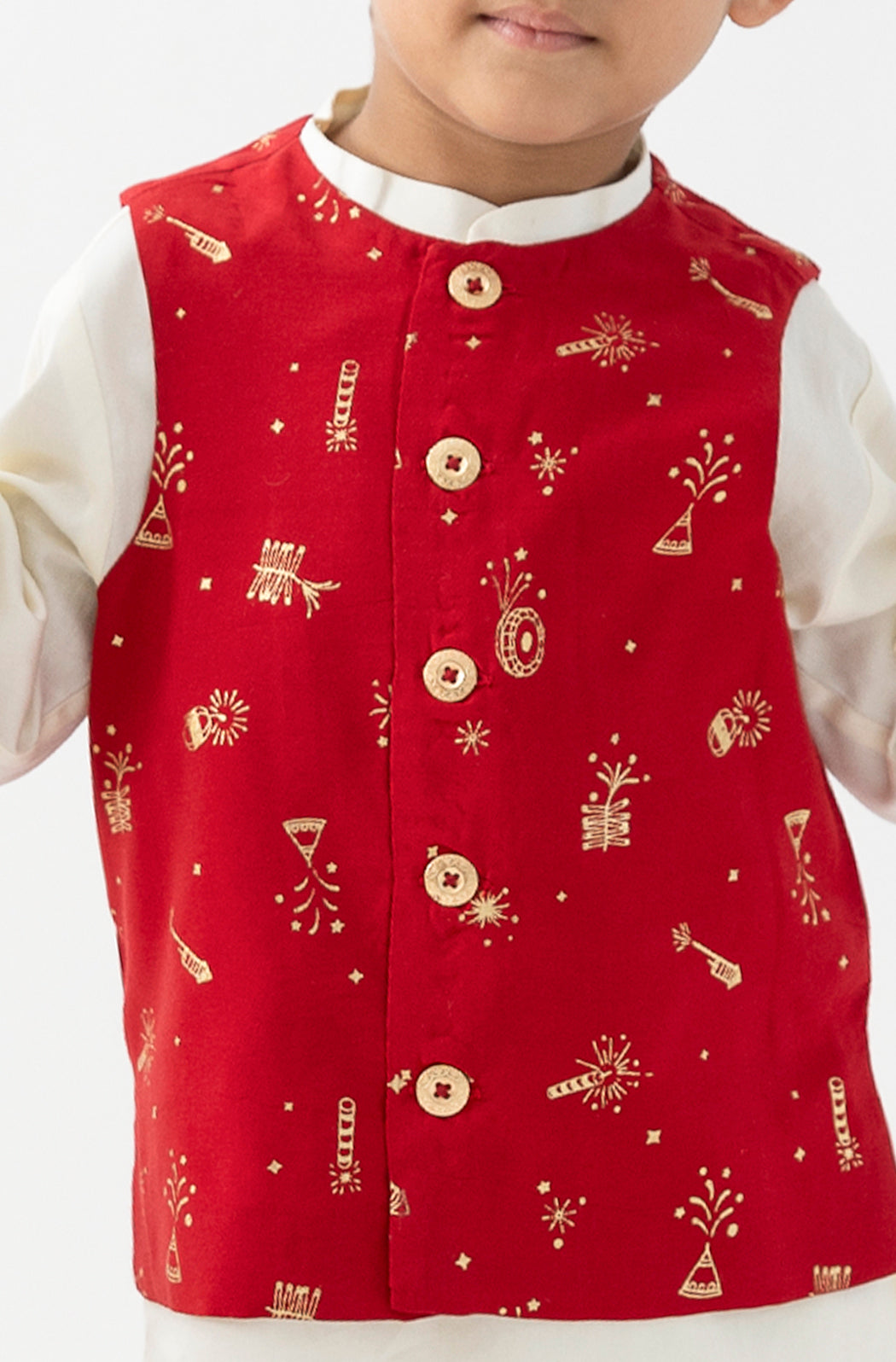 Firecracker Nehru Jacket - Red