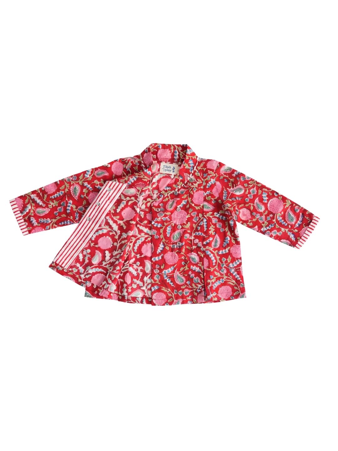 Flowers in bloom Flexi Kimono Set - Red