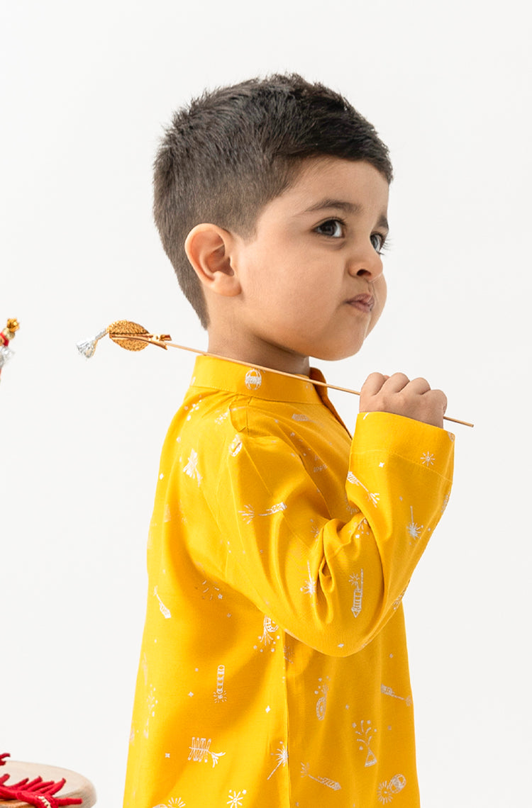 Firecracker Kurta Set Boy - Yellow