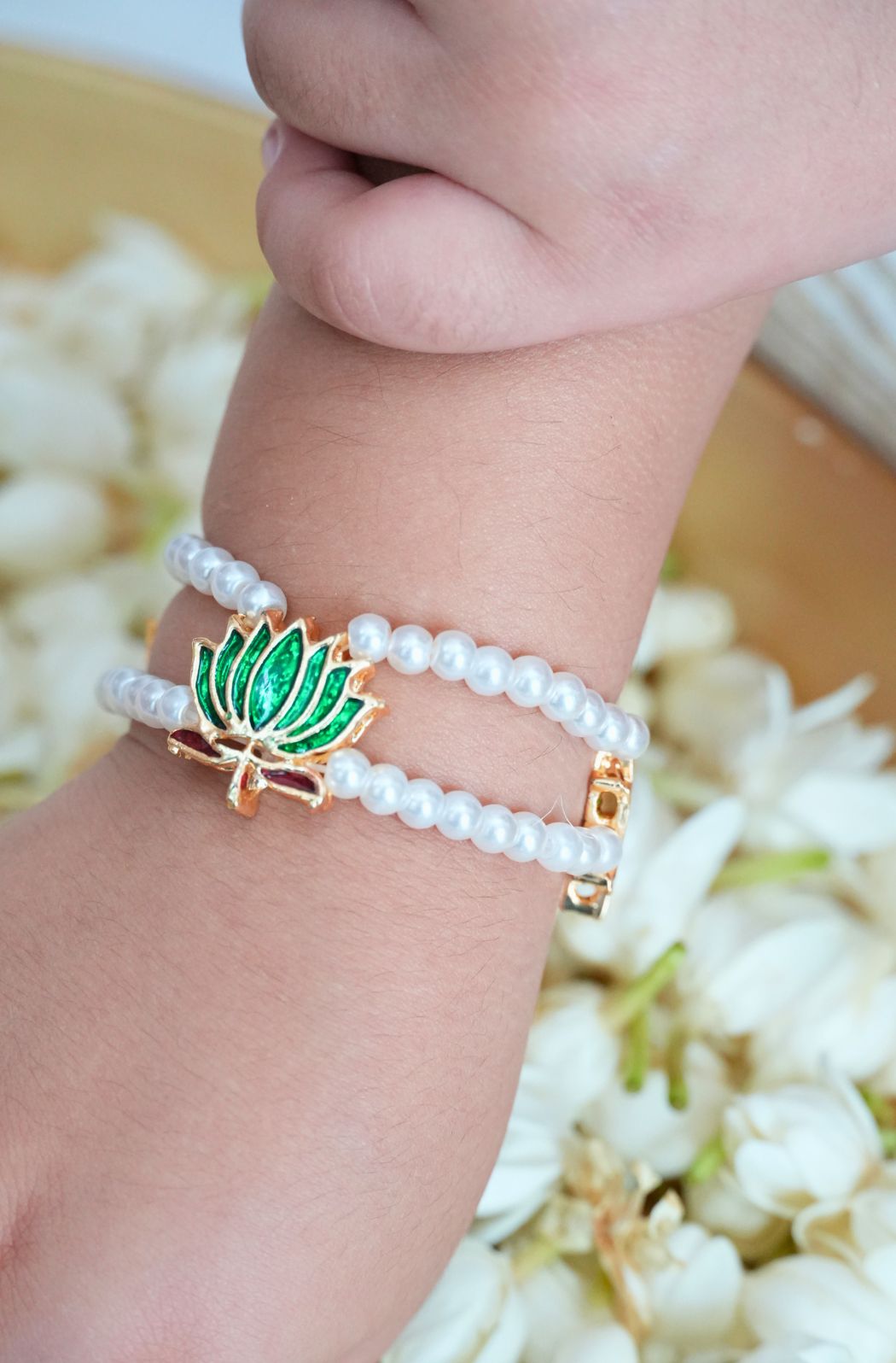 Lotus Bloom Pearl Bracelet