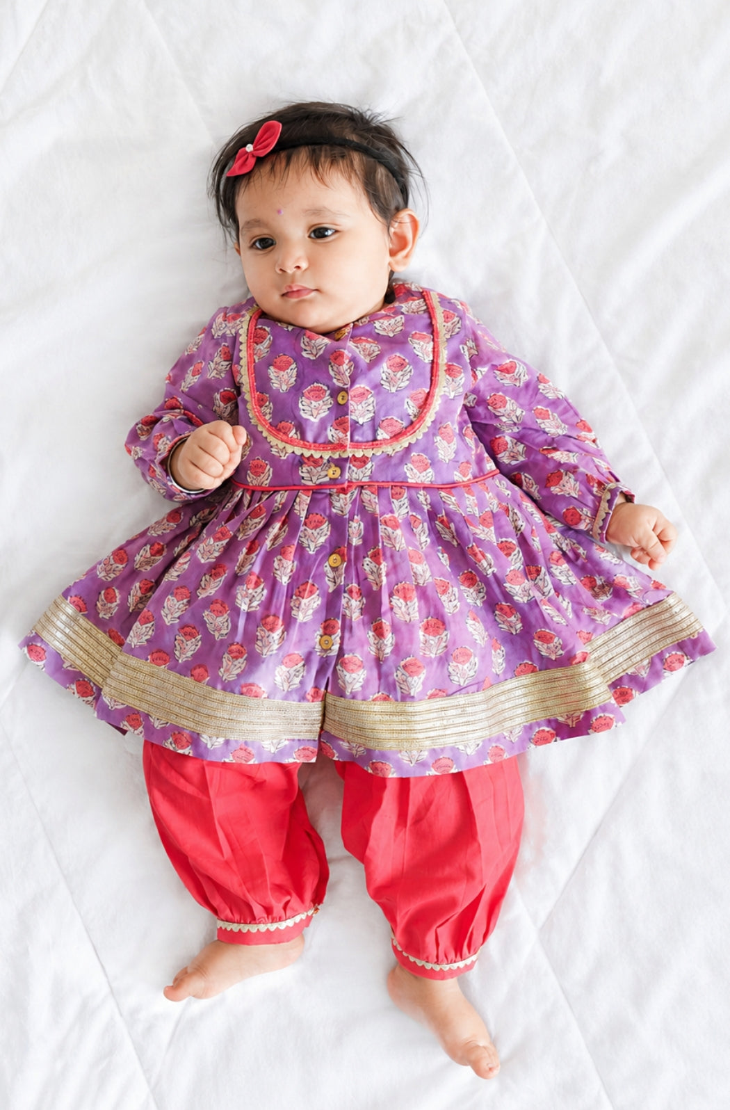 Purple Blossom Angrakha Set