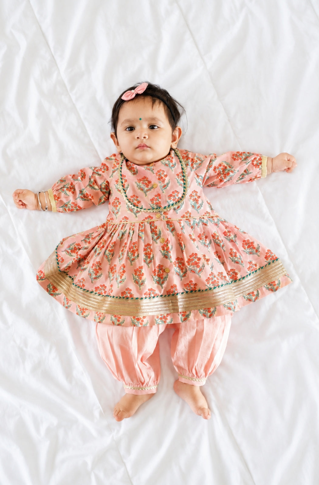 Peach Blossom Angrakha Set