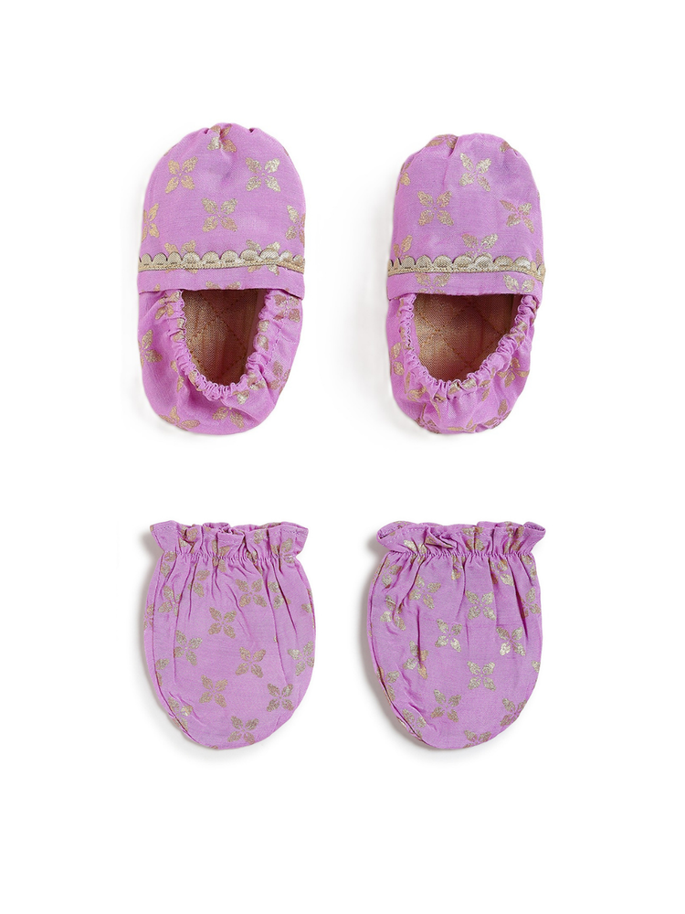 Tiny Treasure Booties & Mittens- Purple