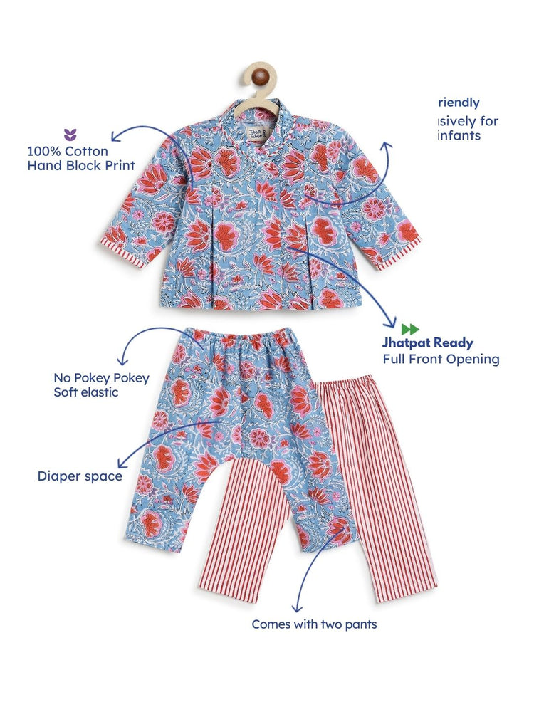 Flowers in bloom Flexi Kimono Set - Blue