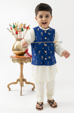 Firecracker Nehru Jacket - Blue