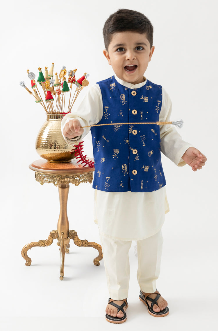 Firecracker Nehru Jacket - Blue