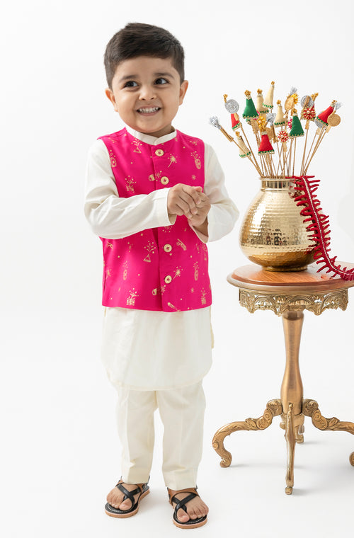 Firecracker Nehru Jacket - Pink