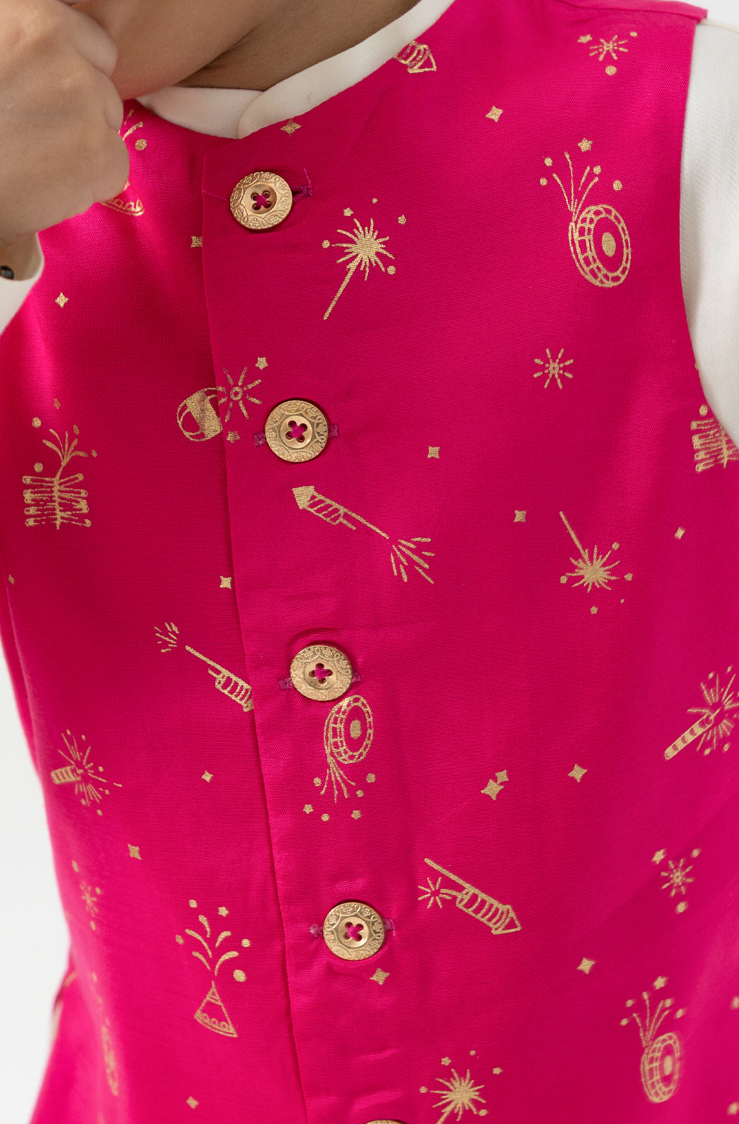 Firecracker Nehru Jacket - Pink