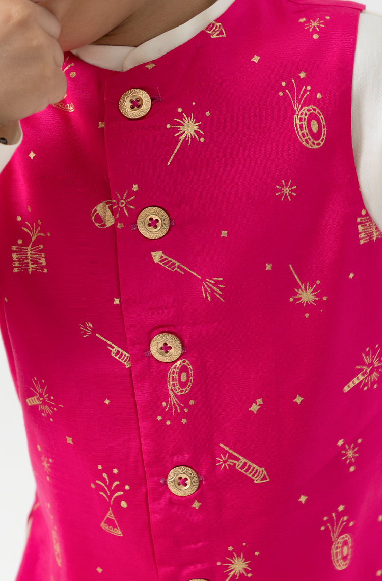 Firecracker Nehru Jacket - Pink