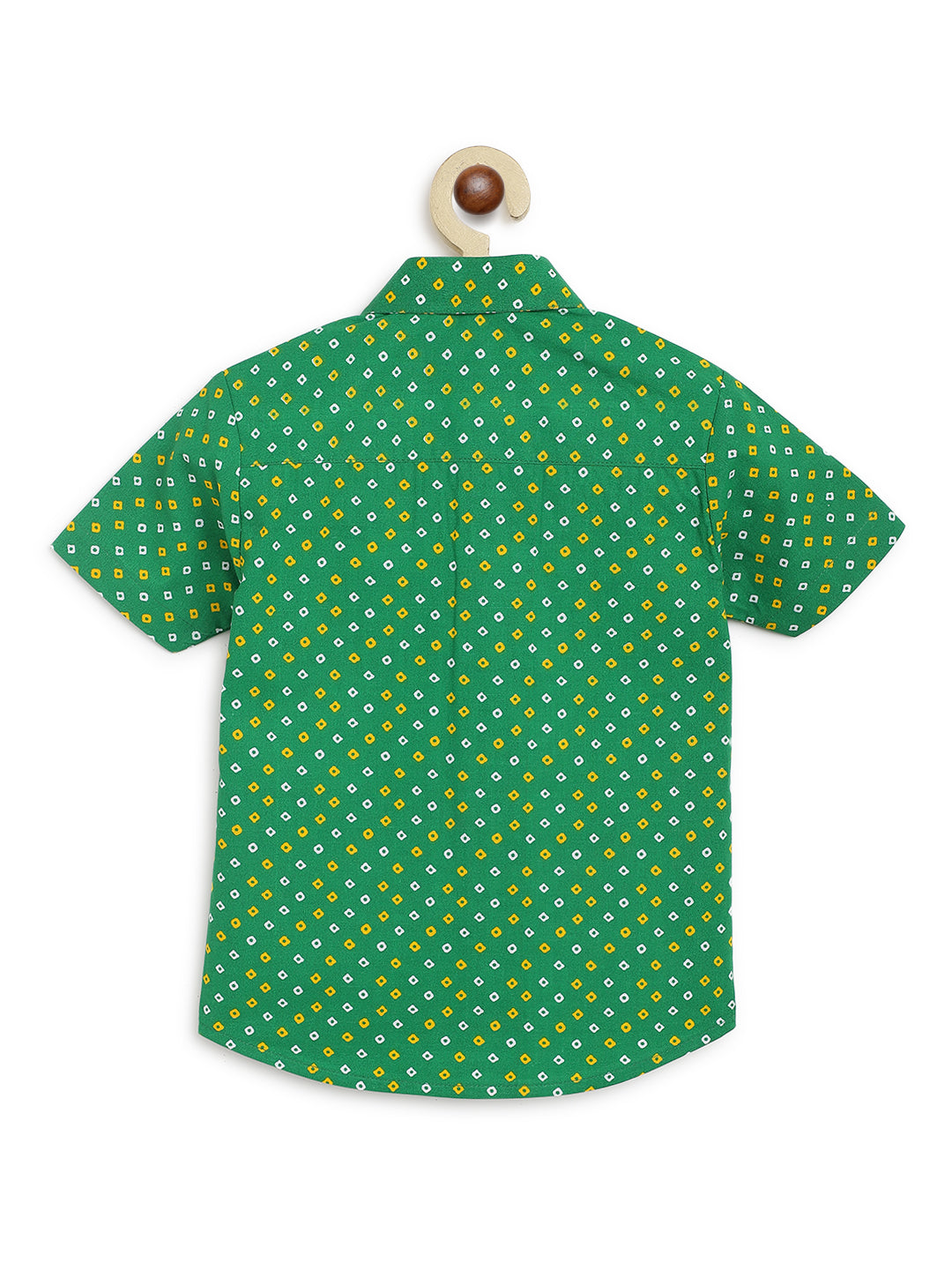 Shop 2 Pc Mundu Dhoti Shirt Set-Green by Tiber Taber Kids