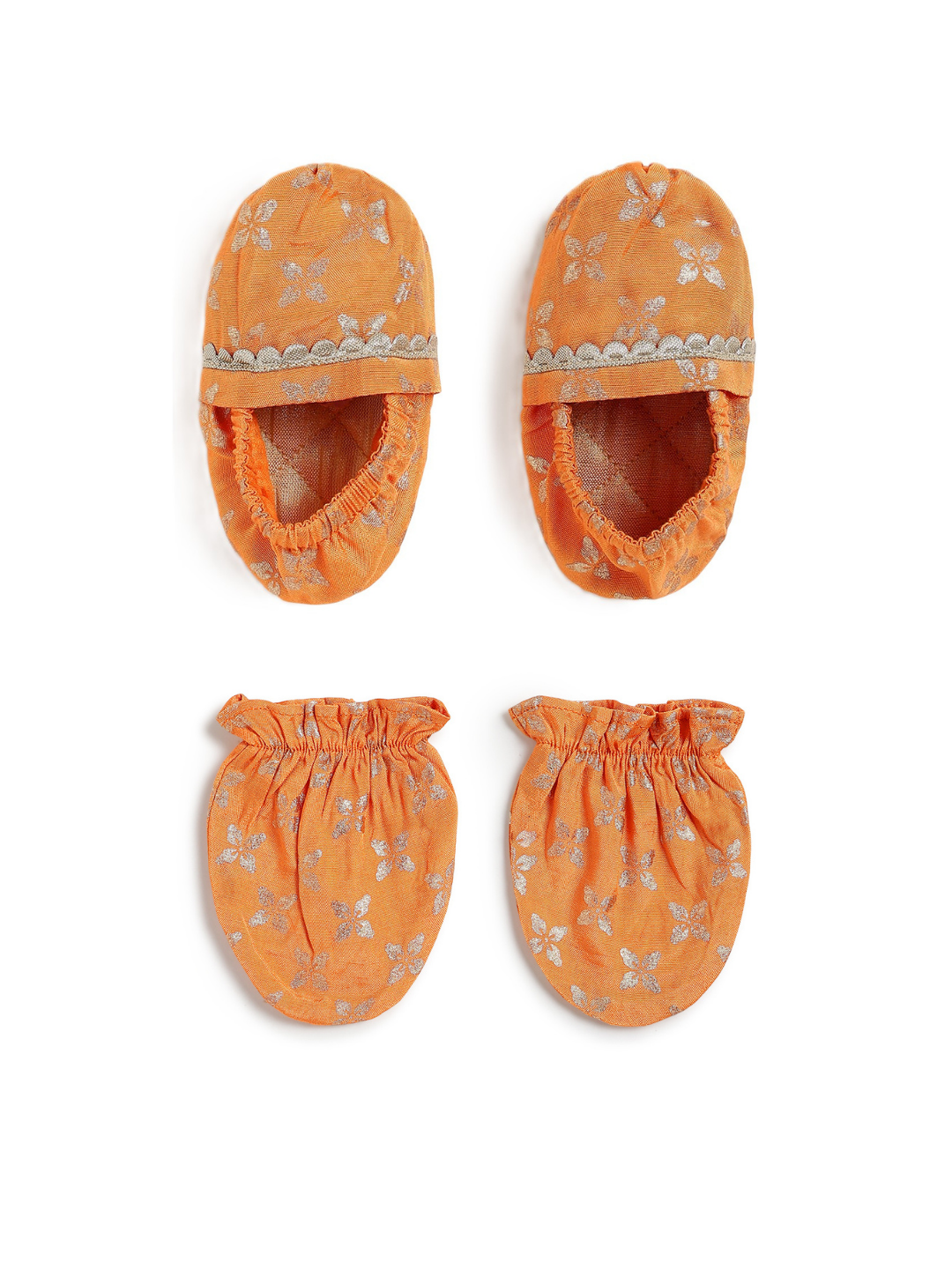 Tiny Treasure Booties & Mittens- Orange