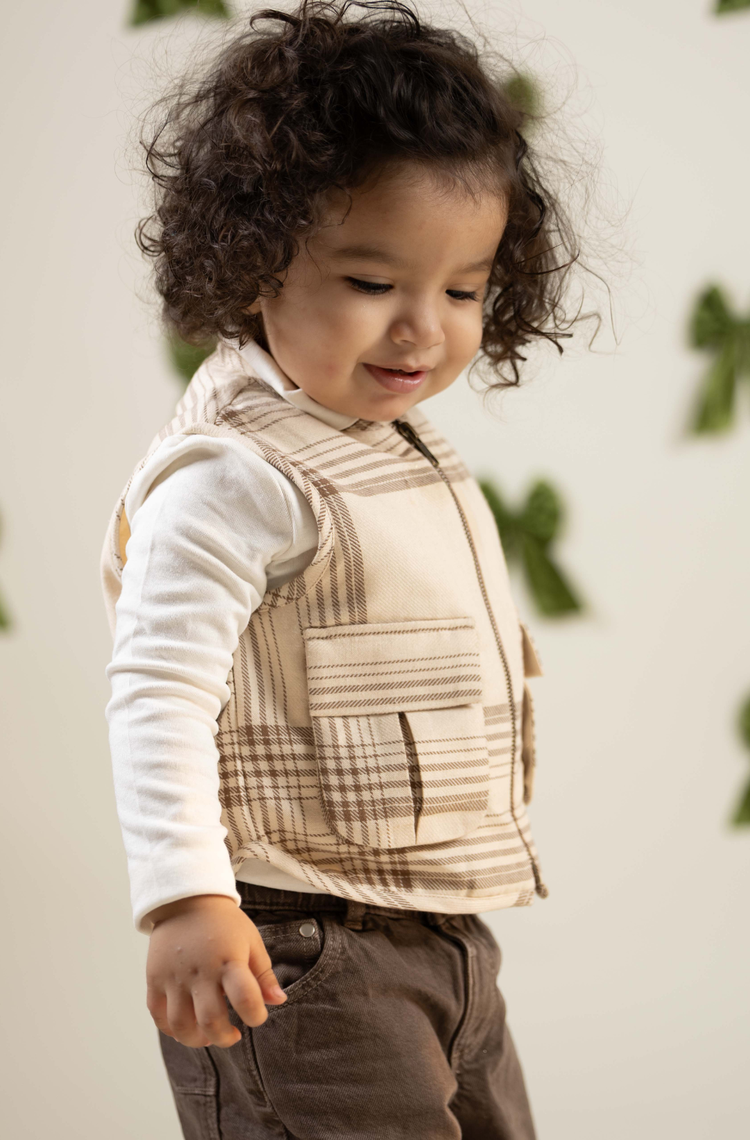 The Cool Flannel Checks Jacket - Cream