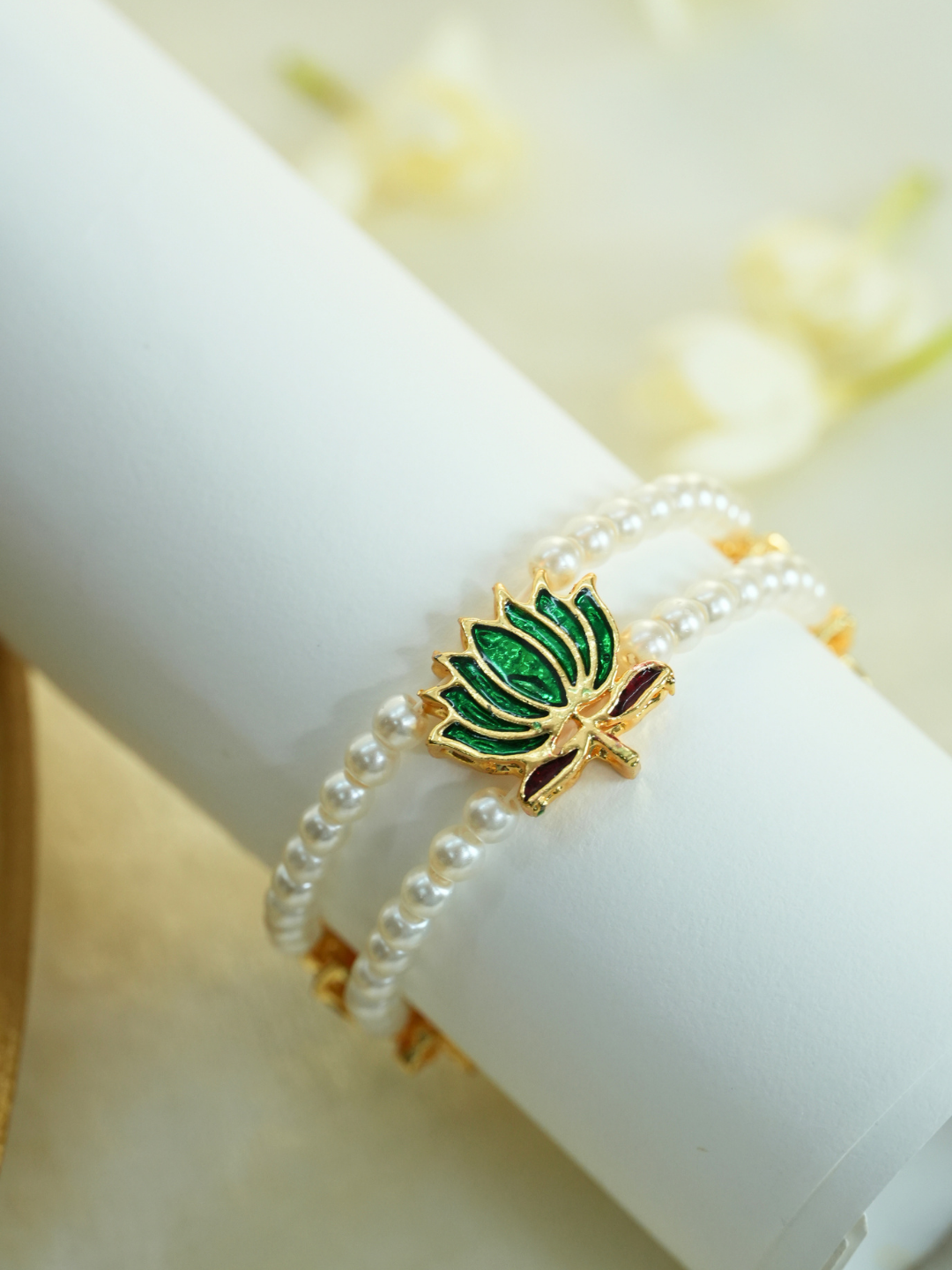 Lotus Bloom Pearl Bracelet
