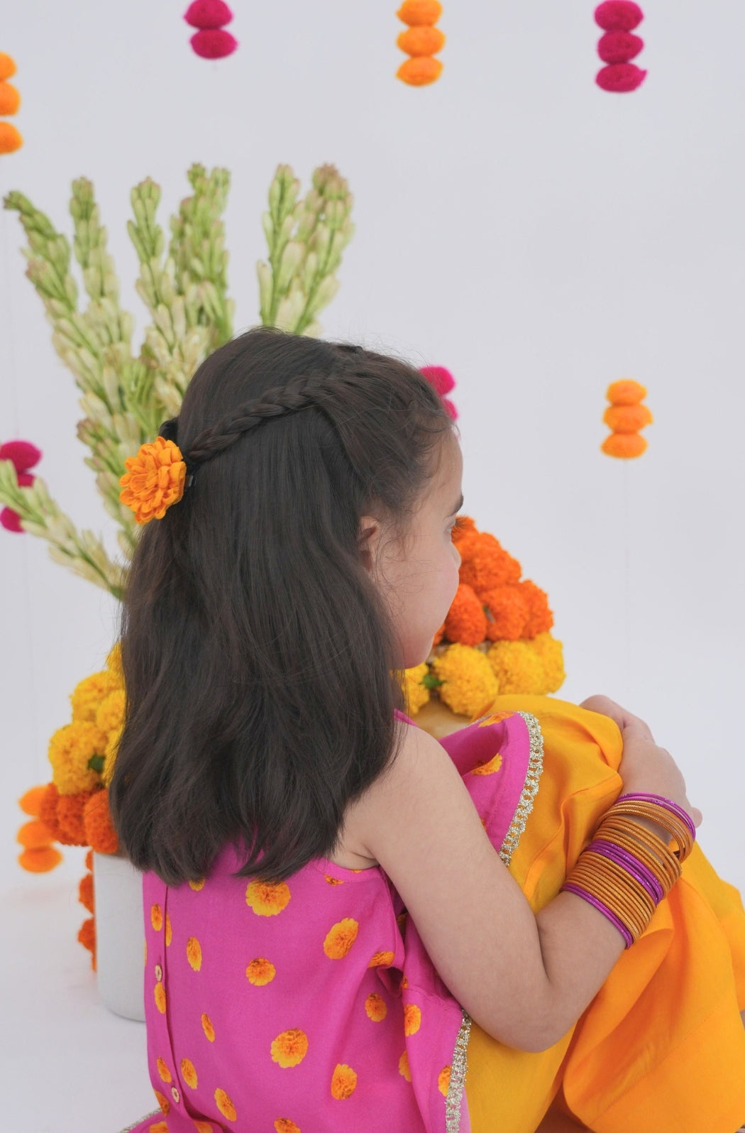 Genda Phool Hair Clip- Yellow