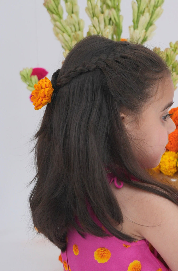 Genda Phool Hair Tie- Yellow