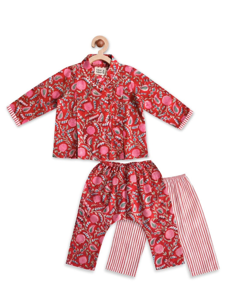 Flowers in bloom Flexi Kimono Set - Red