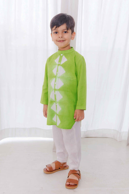 Mauj Bahar Boy Kurta Set - Green
