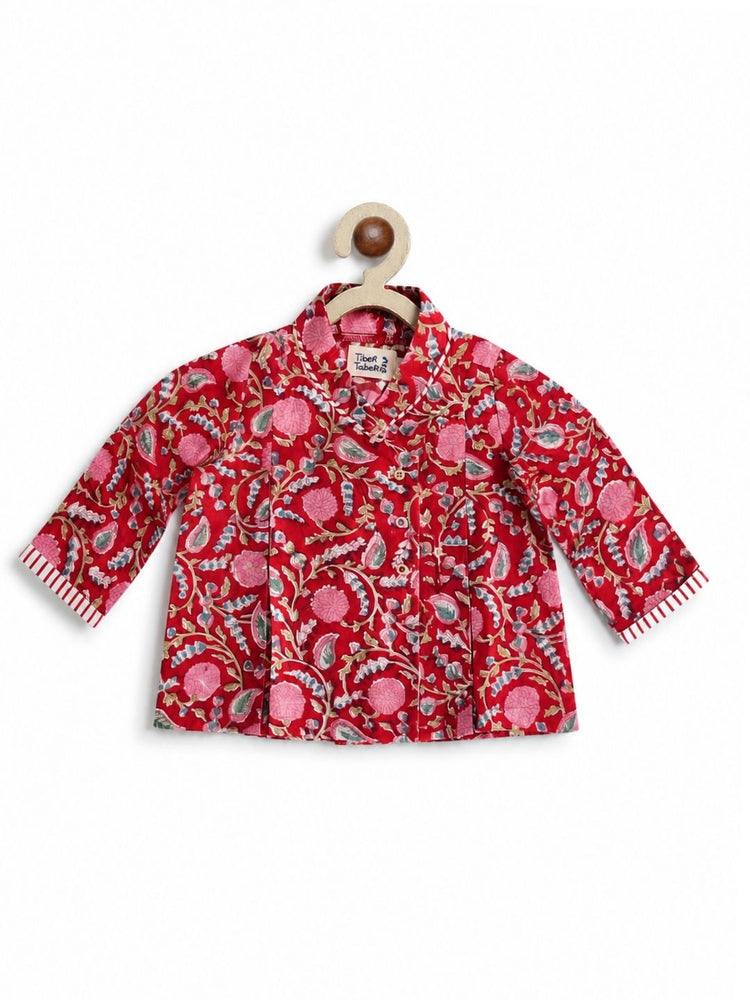 Flowers in bloom Flexi Kimono Set - Red