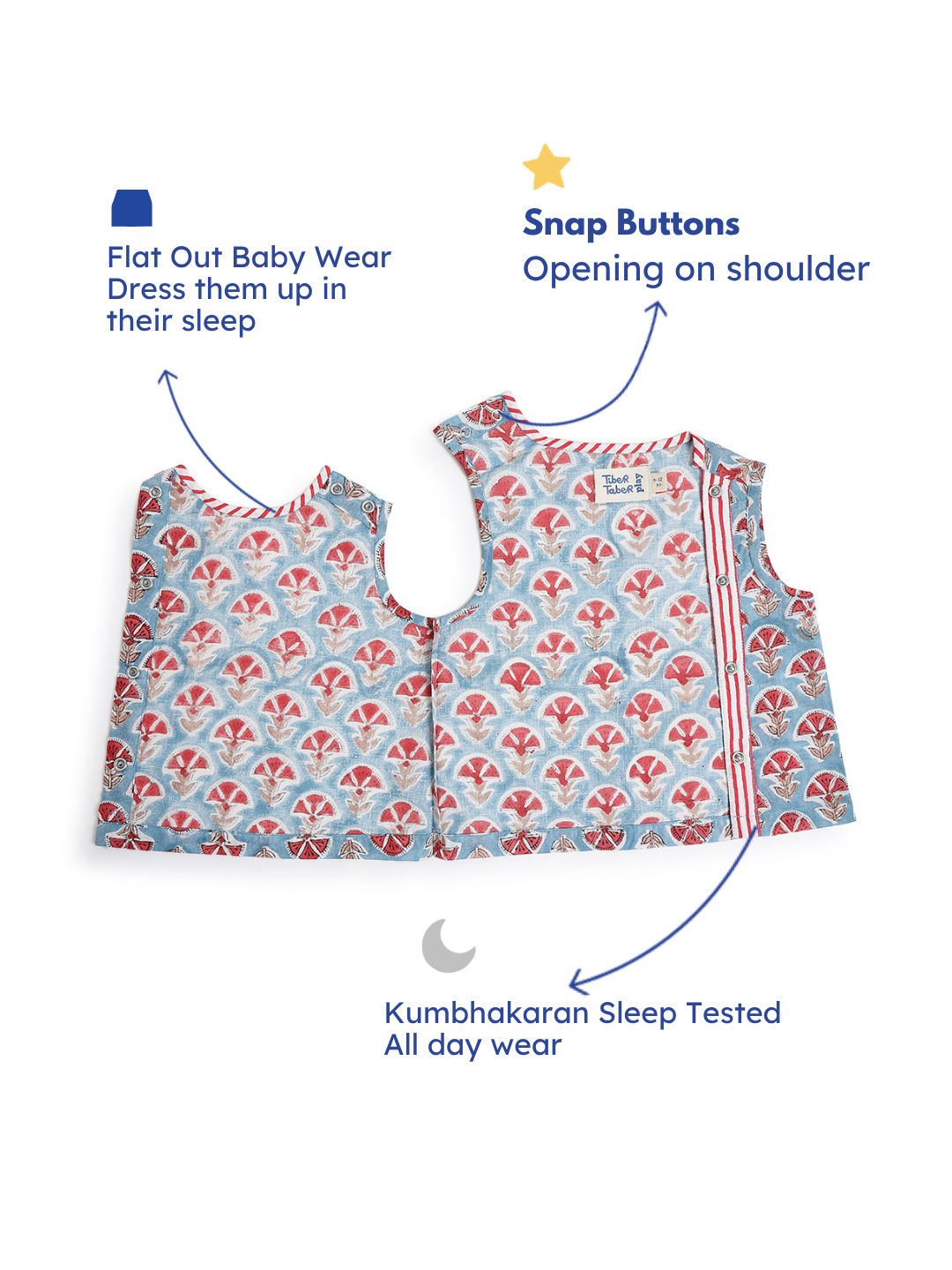 Summer Breeze Jhabla Set- Blue