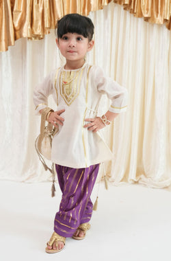Tara Gota Kurta Set - Purple