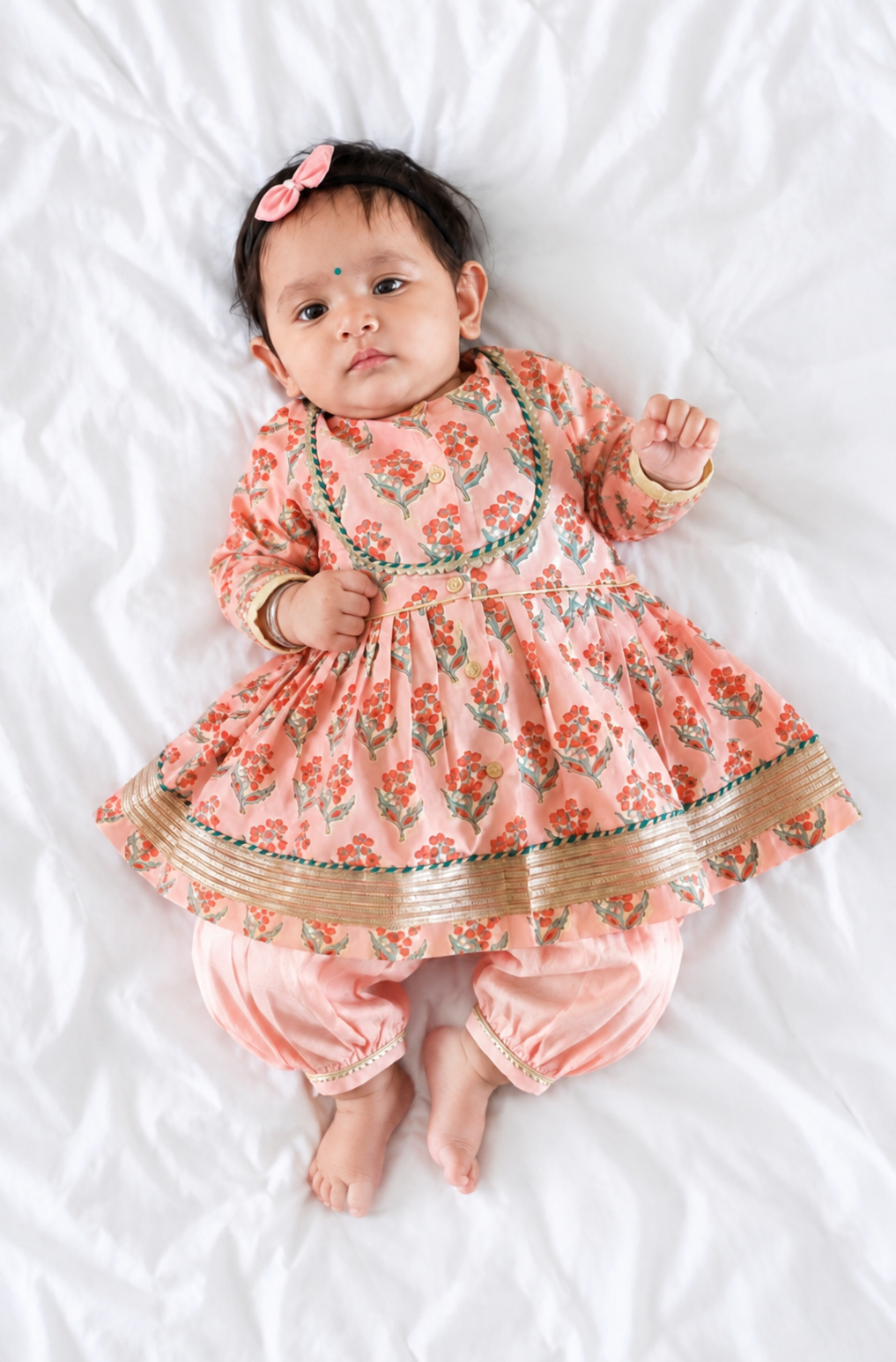 Peach Blossom Angrakha Set