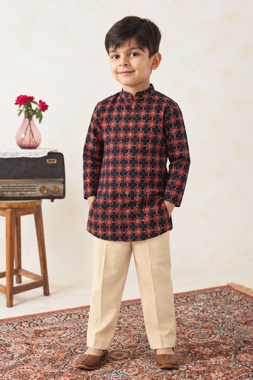 Indie Pop Boys Kurta Set - Blue