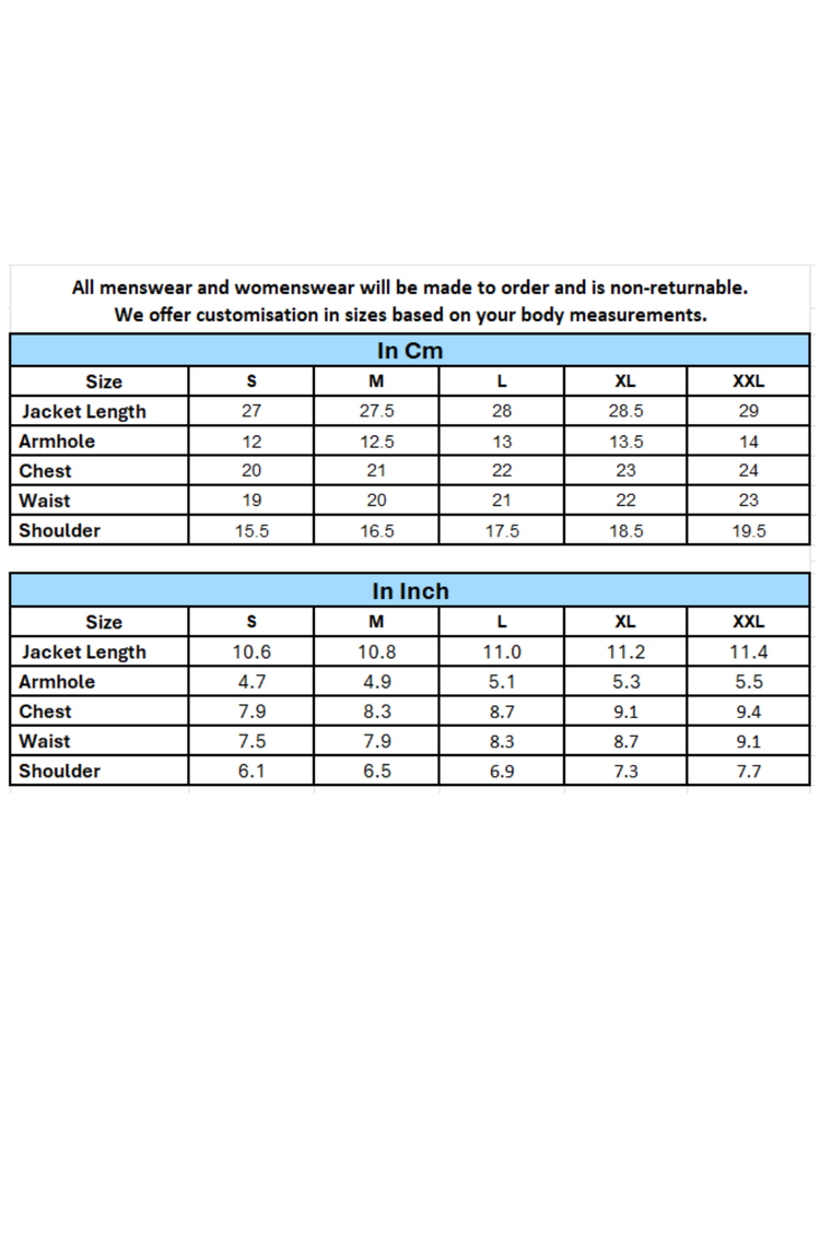 Raja Saheb Mens Bundi Jacket - Cream