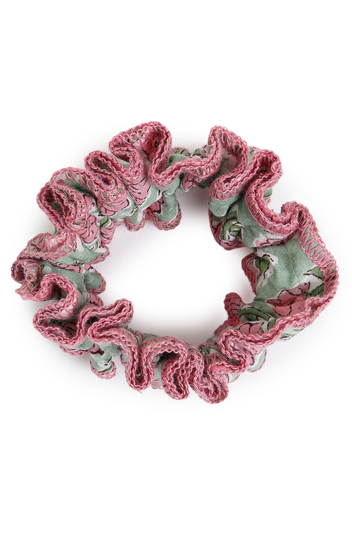 Floral Whirl Scrunchie- Green