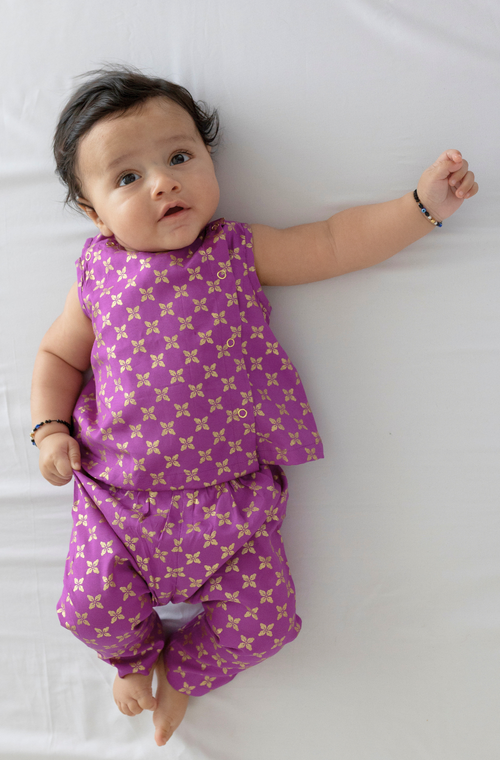 Festive Jhabla Set-  Purple