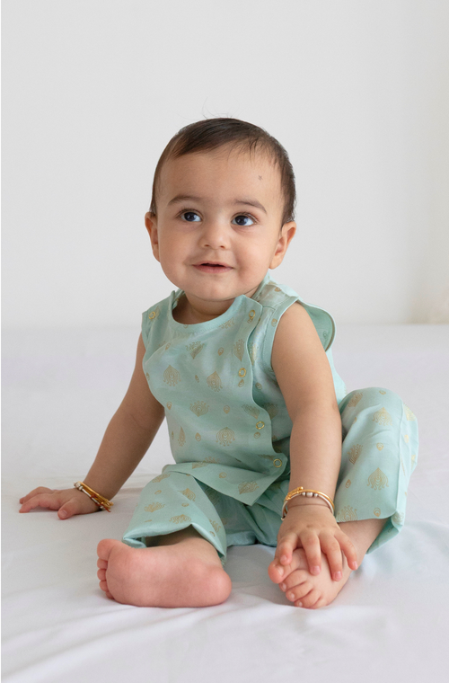 Festive Jhabla Set- Blue