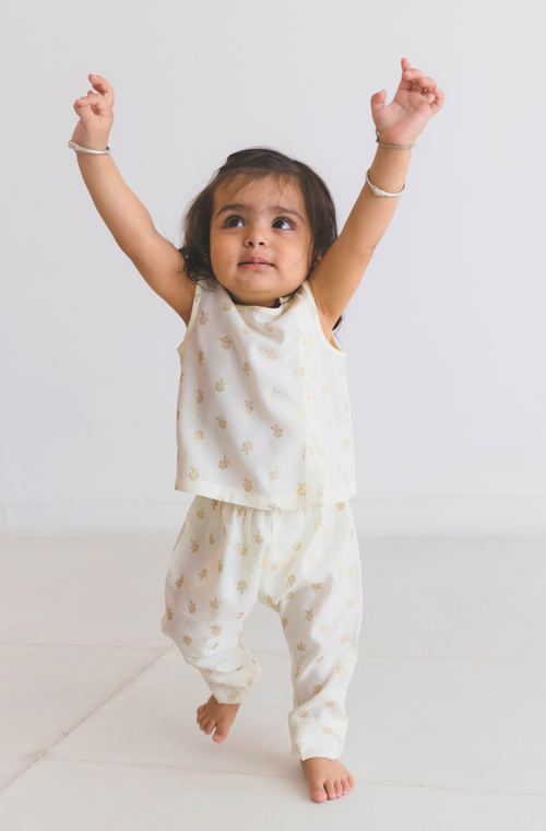 Festive Jhabla Set - Cream