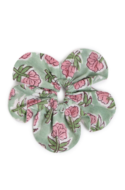 Blossom Bun Scrunchie- Green