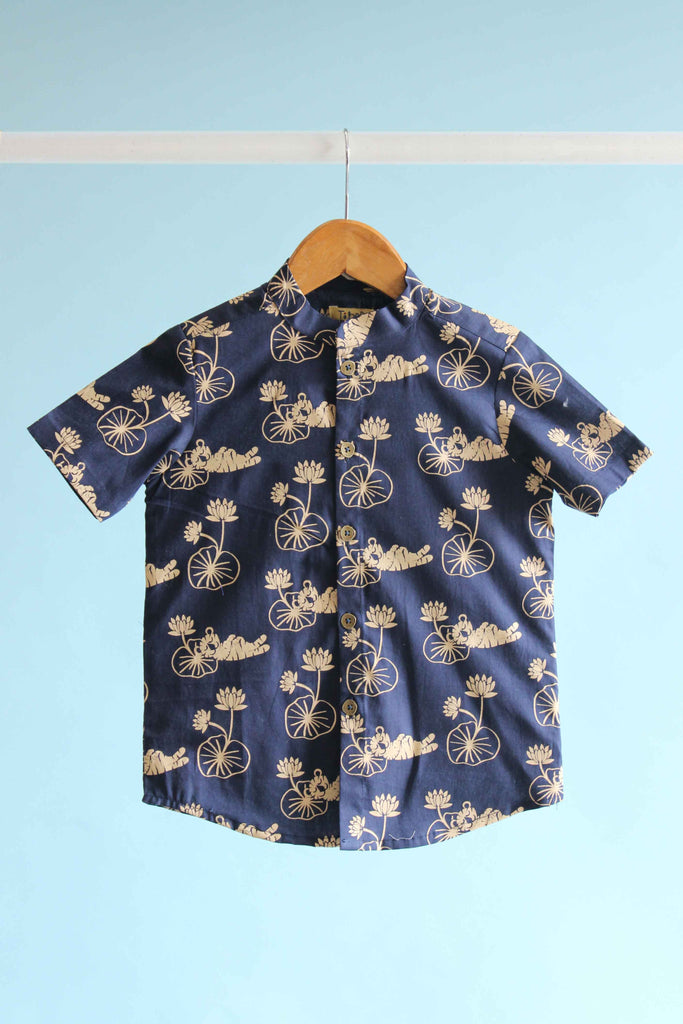 Buy Boys Tiger Print Shirt - Blue by Tiber Taber Kids
