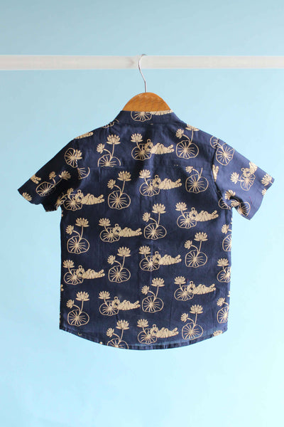Shop Boys Tiger Print Shirt - Blue by Tiber Taber Kids