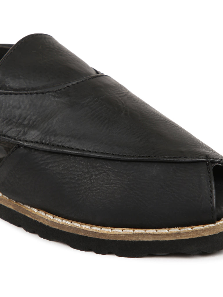 Buy Boys Black Peshawari Shoes by Tiber Taber Kids