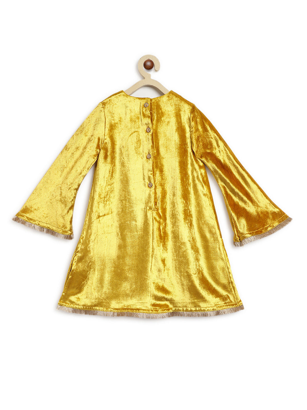 Noor Velvet Suit for Girls - Yellow