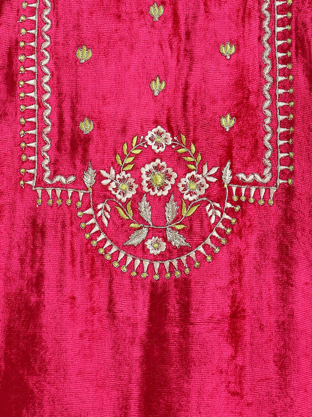 Noor Velvet Suit for Girls - Pink
