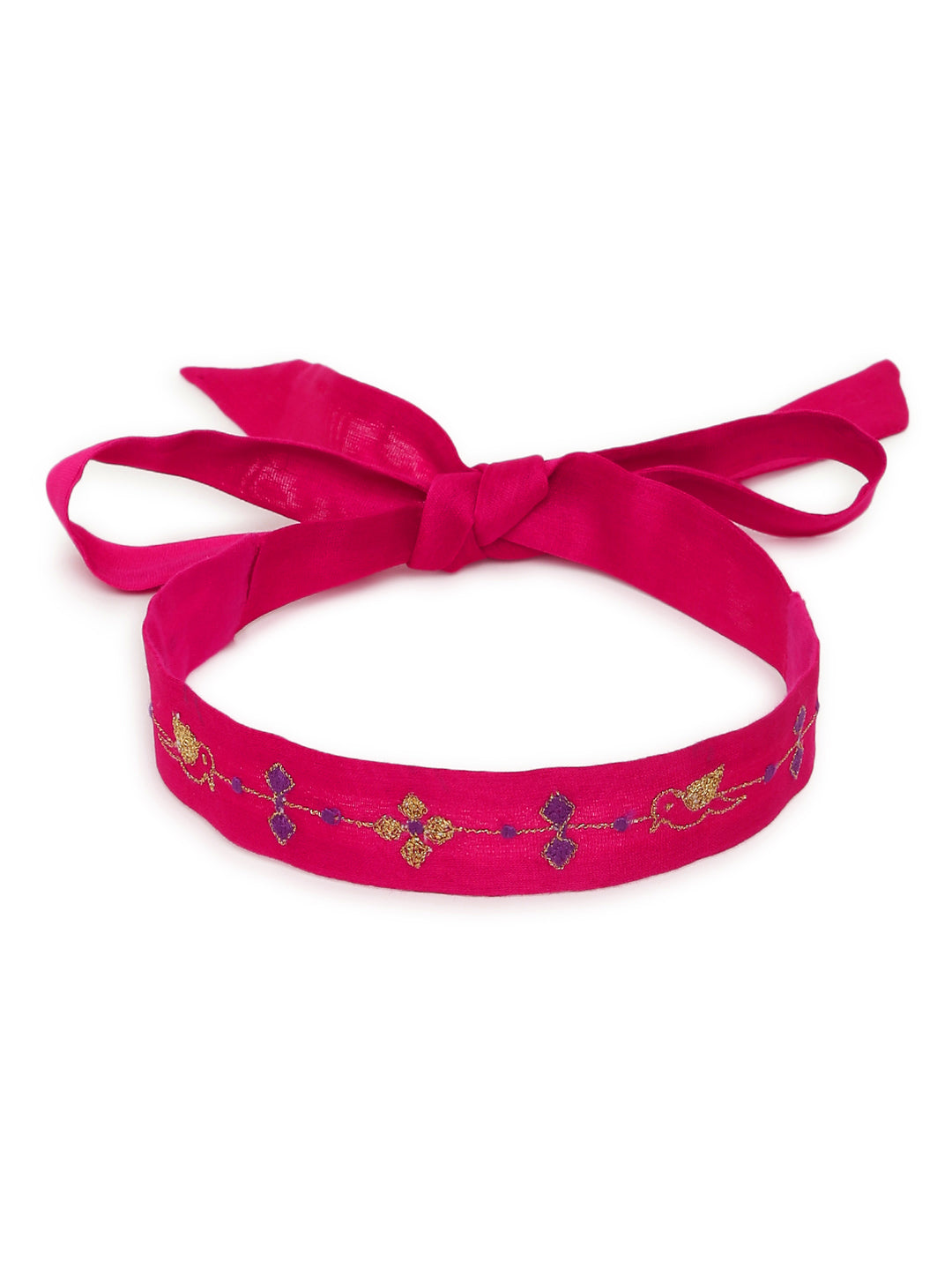 Shop Baby Girl Bird Embroidery Headband - Pink
