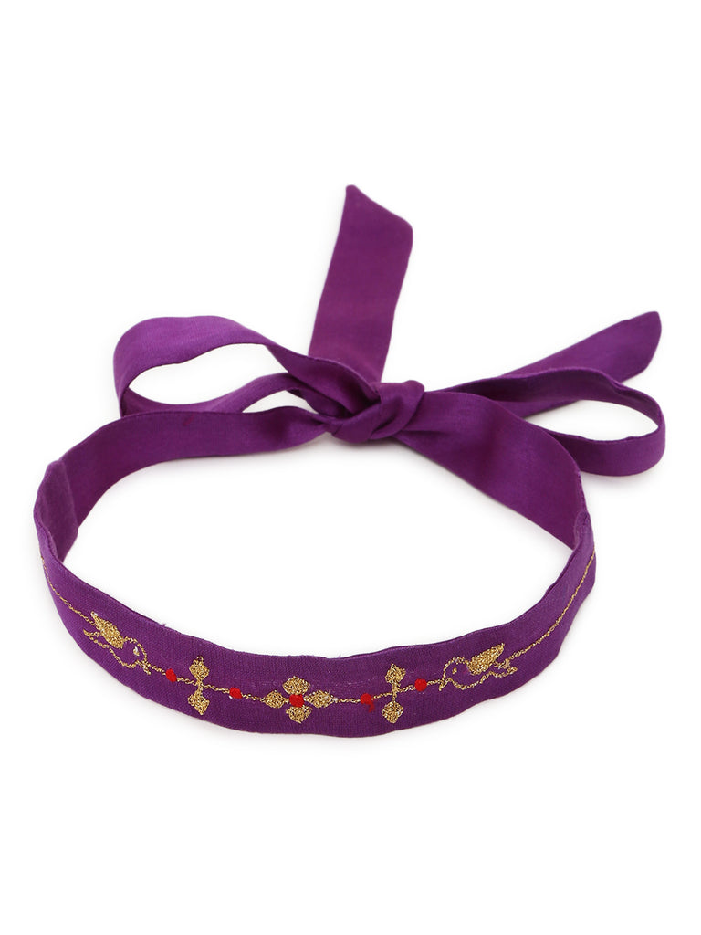 Buy Copy of Baby Girl Bird Embroidery Headband - Purple