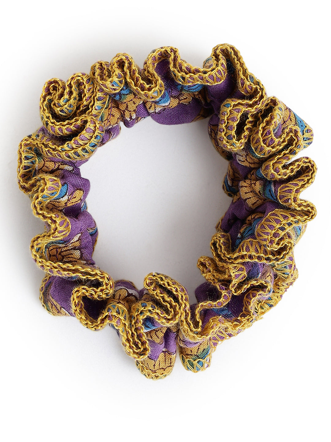 Floral Whirl Scrunchie- Purple