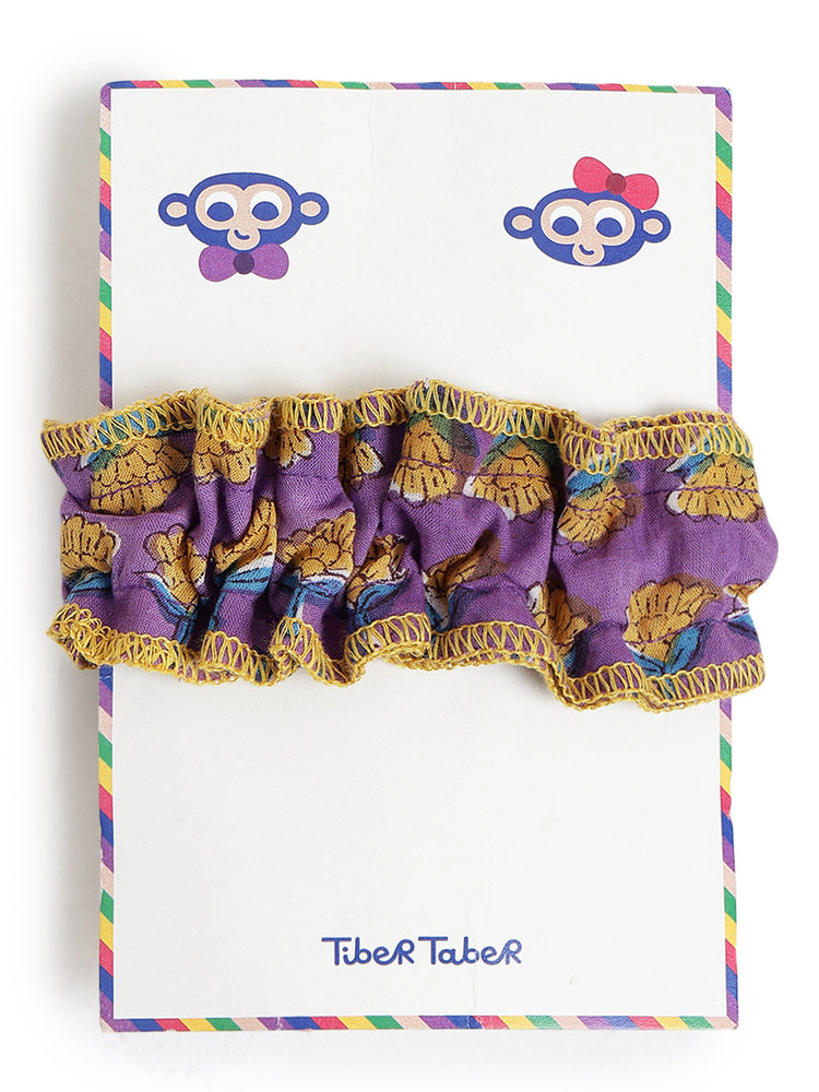 Floral Whirl Scrunchie- Purple