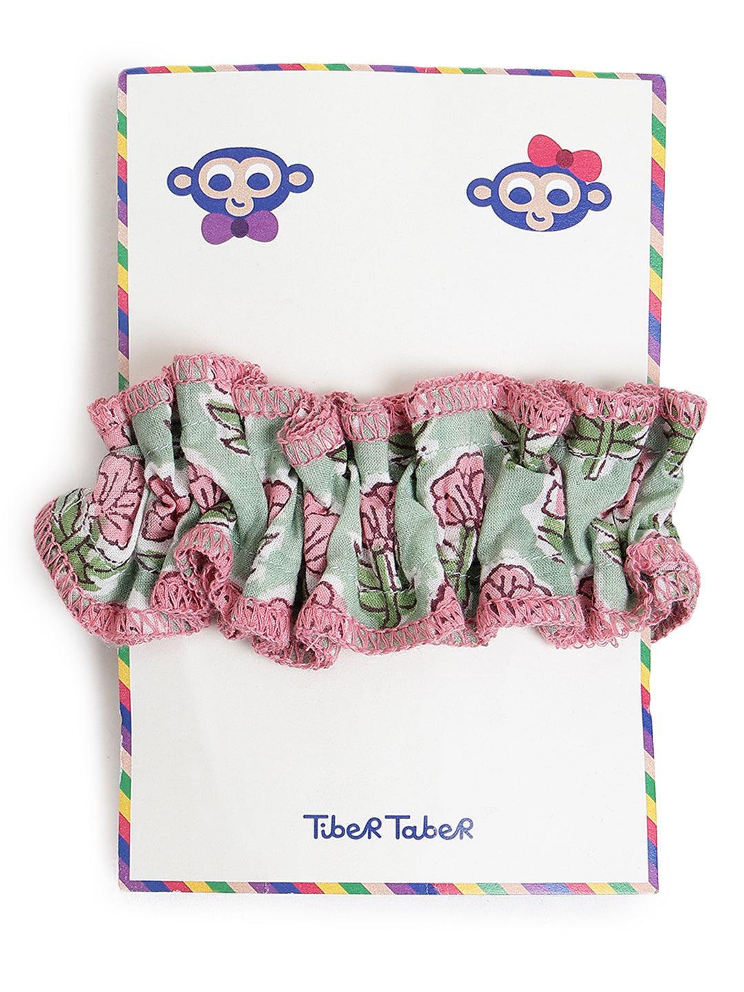 Floral Whirl Scrunchie- Green