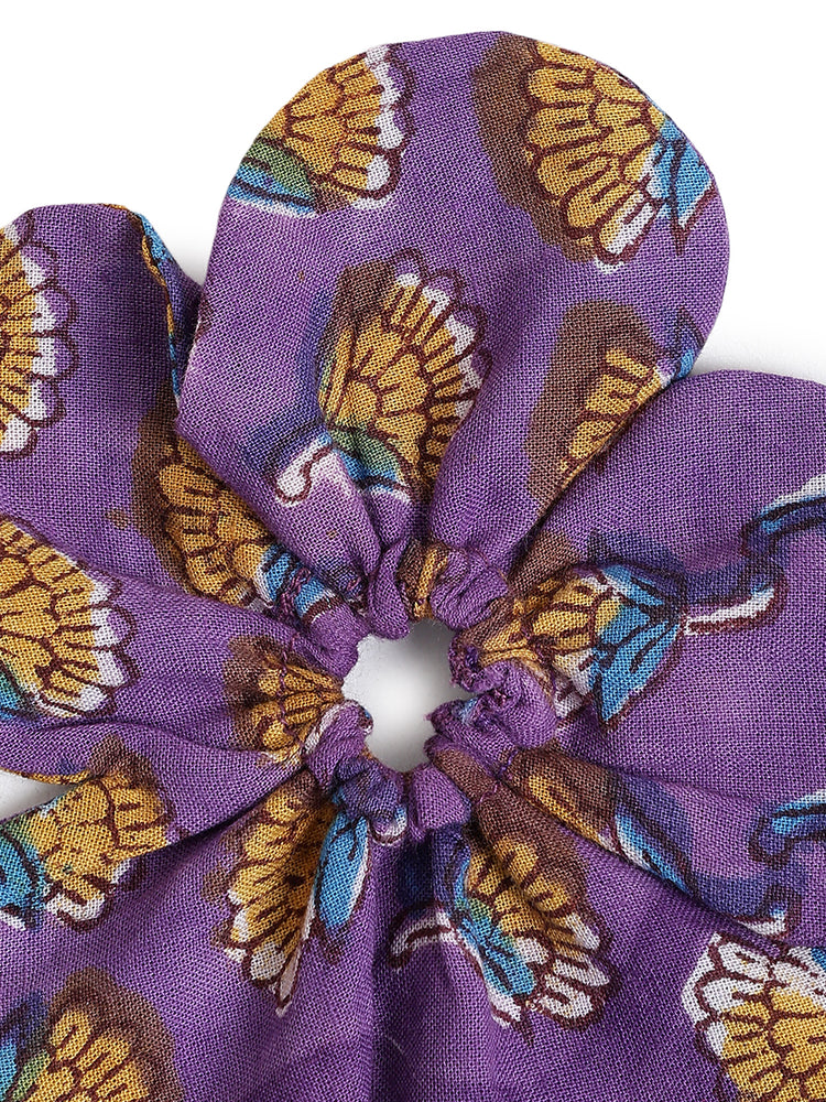 Blossom Bun Scrunchie- Purple