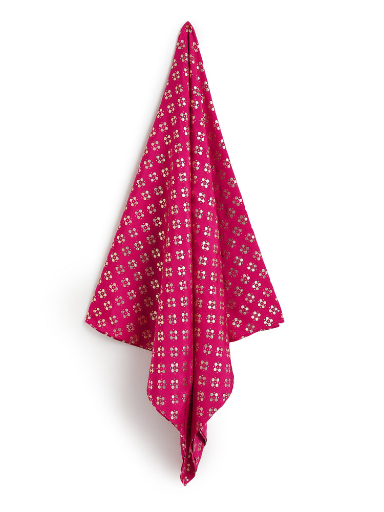 Gold Foil Bloom Swaddle- Pink